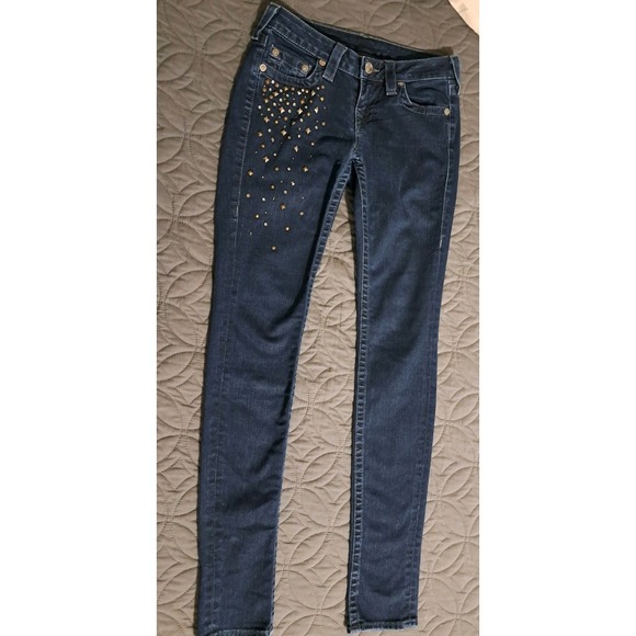 True Religion Denim - True Religion Stella Skinny Studded Stars Jeans Women's‎ Blue Size 26